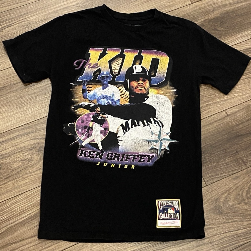 Ken Griffey Junior AOP Mitchell Ness The Kid Retro Mariners T-shirt Black size S